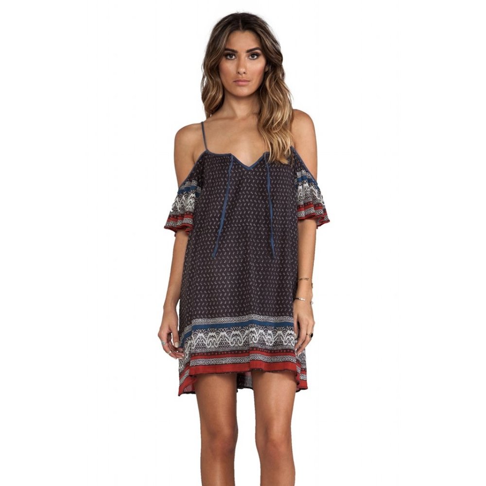 Free People Printed Cold Shoulder Dress
